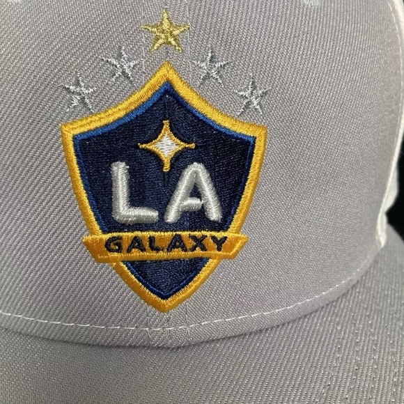 ☀️ New Era LA Galaxy 9Fifty Snap Back Hat Gray/White OSFA MLS Soccer - Picture 4 of 9